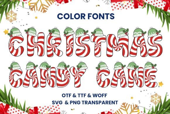 Christmas Candy Cane: A Festive Color Font for Designs