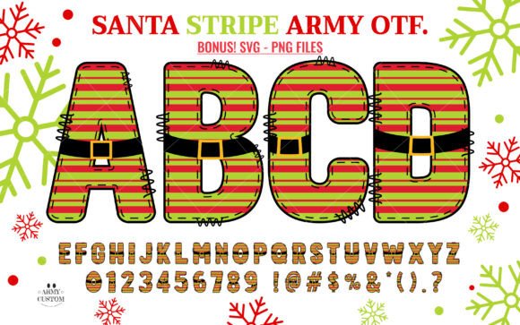 Christmas Santa Stripe: A Whimsical Font for Festive Designs
