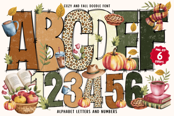 Embrace Autumn's Charm with Cozy and Fall Doodle Font