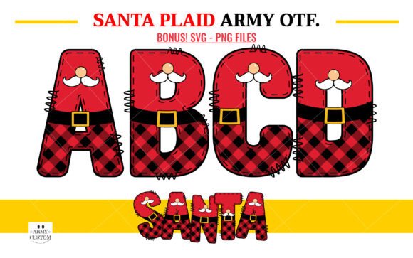 Embrace Festive Whimsy with the Santa Plaid Army Typeface