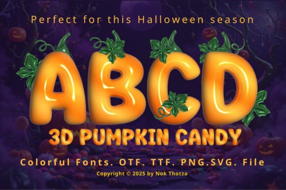 Pumpkin Candy 3D Font: Bold Halloween Typography