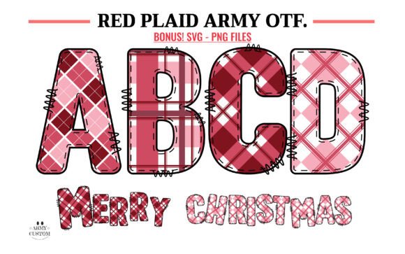 Red Plaid Bundle Army: A Typeface of Cozy Festive Charm