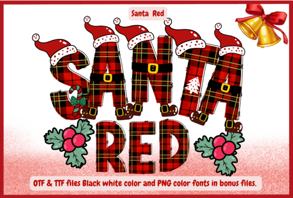 Santa Red: The Festive Plaid Font for Holiday Designs